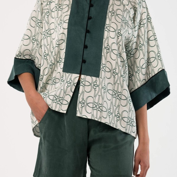 Viridis Monogram Gömlek Yeşil L/XL