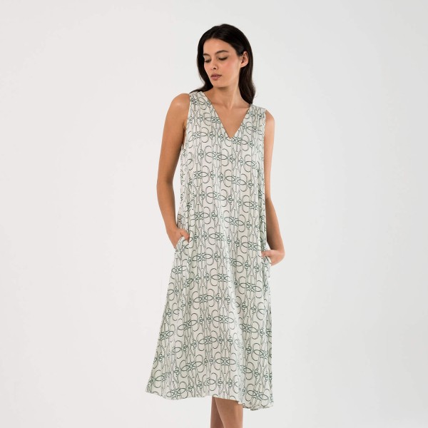 Viridis Monogram Elbise Yeşil S/M