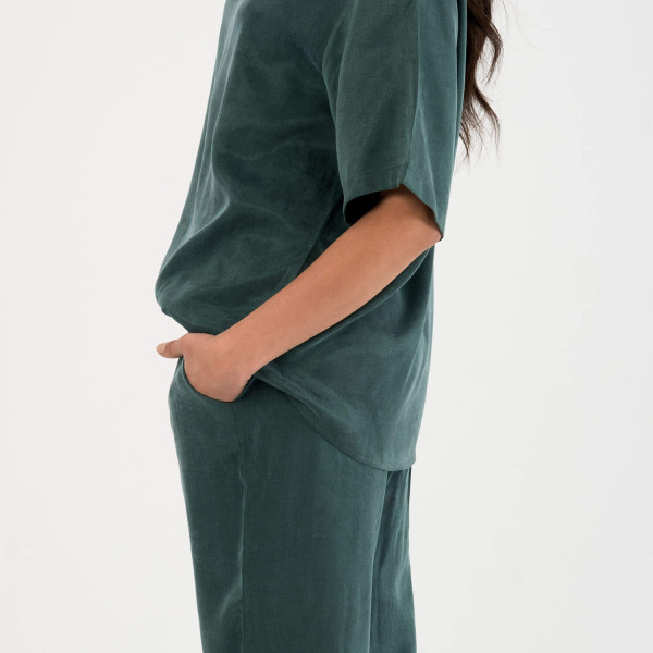 Viridis Bluz Düz Yeşil S/M