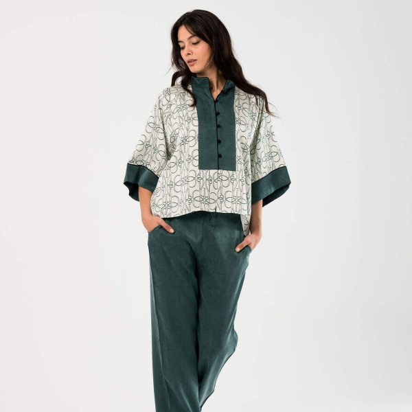 Viridis Monogram Gömlek Yeşil S/M