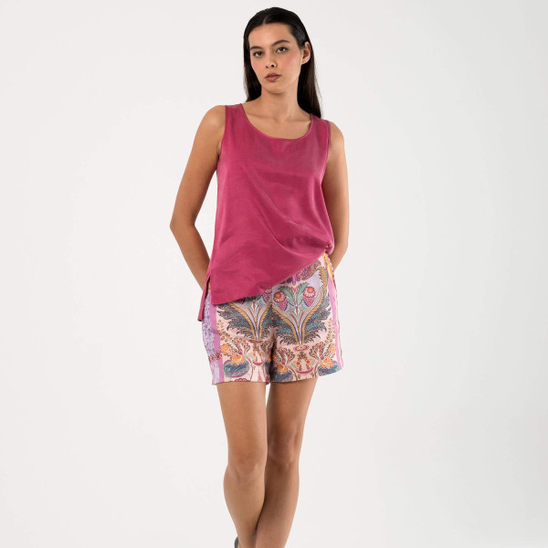 Rosea Şort Pembe Çizgisel Desen L/XL