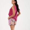 Rosea Şort Pembe Çizgisel Desen L/XL
