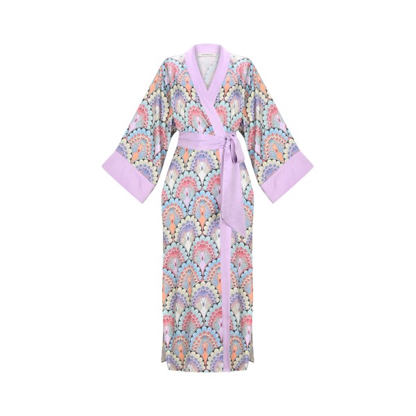 Pavo Uzun Kimono Tavuskuşu Desen