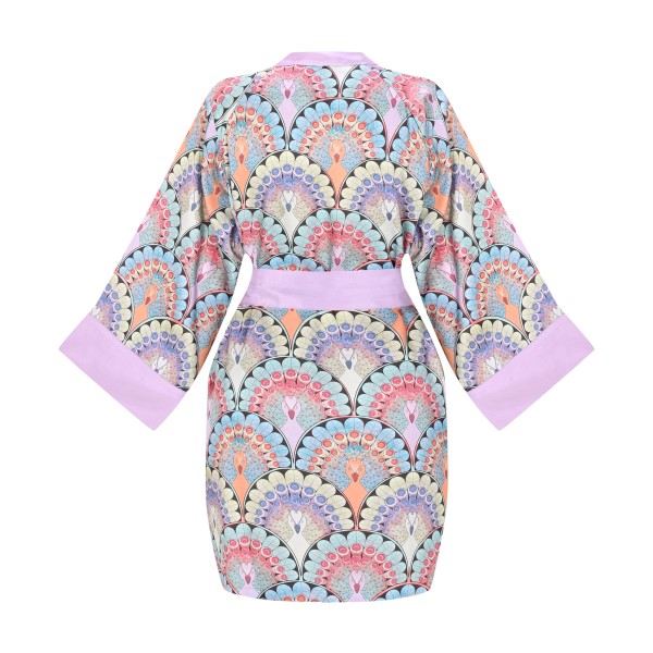 Pavo Midi Kimono Tavuskuşu Desen