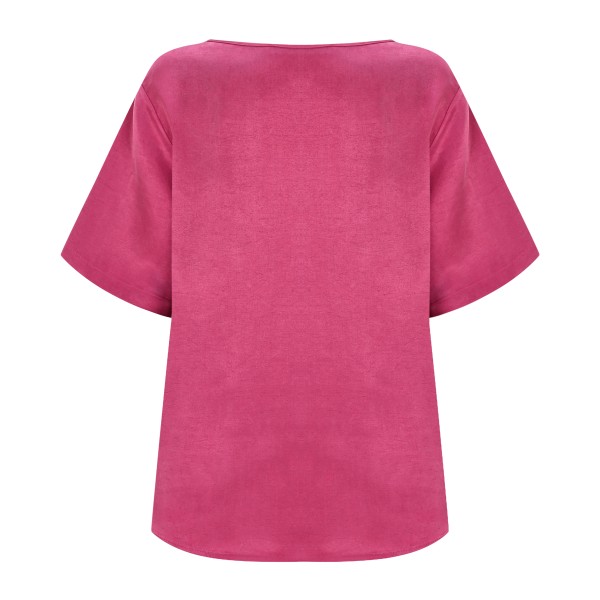 Rosea Bluz Düz Pembe L/XL