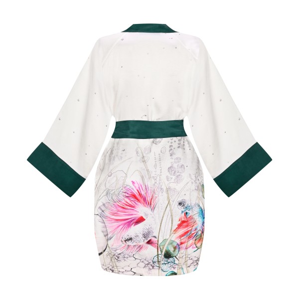 Viridis Midi Kimono Eteği Sulu Balıklı