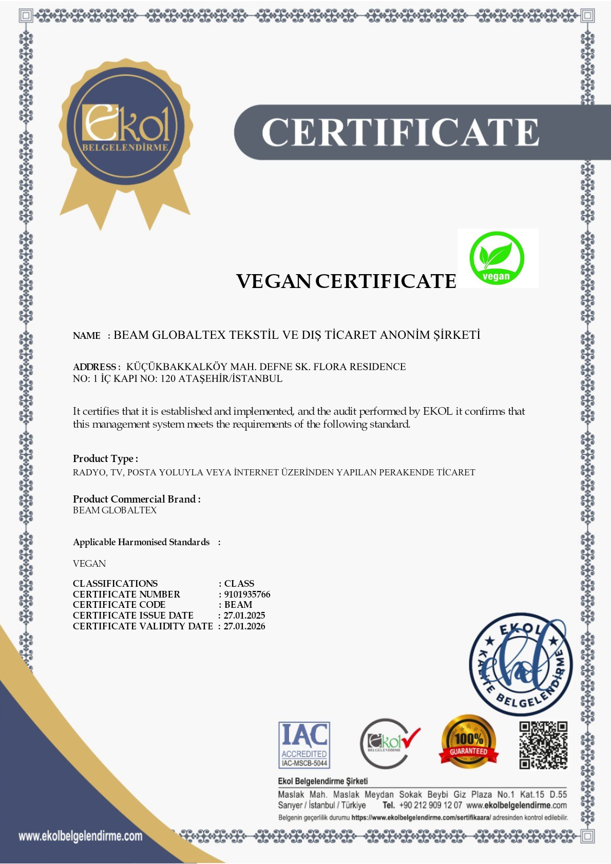 Vegan sertifikası